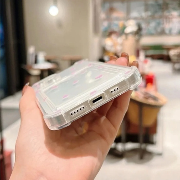 ⚠️Clearance💕iPhone 14/Pro/Pro Max Pink Hearts Phone Case With Card Slot - Picture 4 of 4